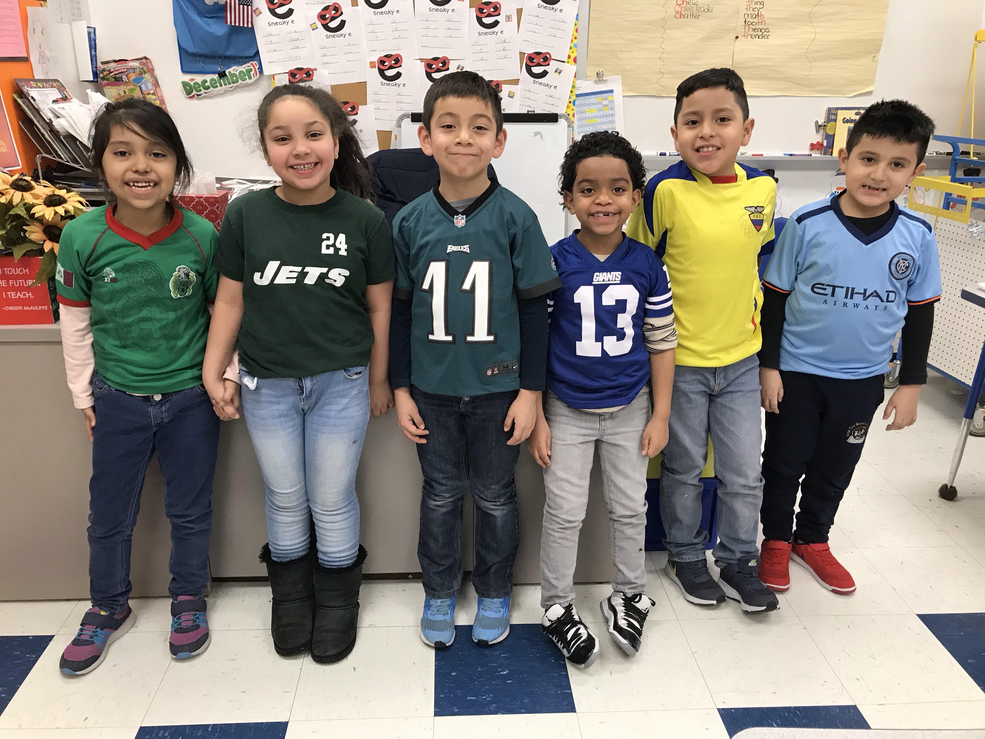 group of kids wearing their team spirit